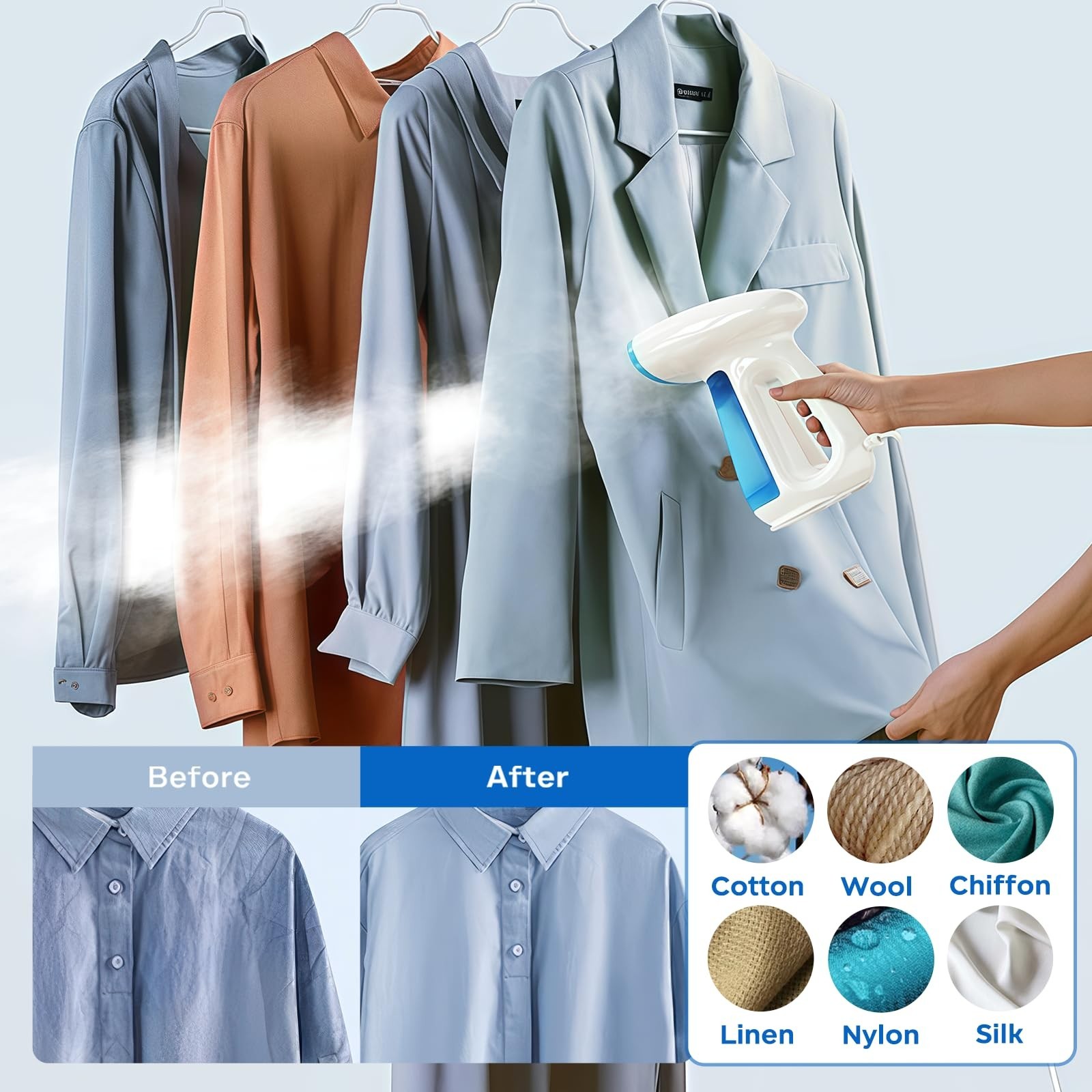 Bear Steamer for Clothes, 1300W Powerful Fast-Heating Handheld Garment and Cl…
