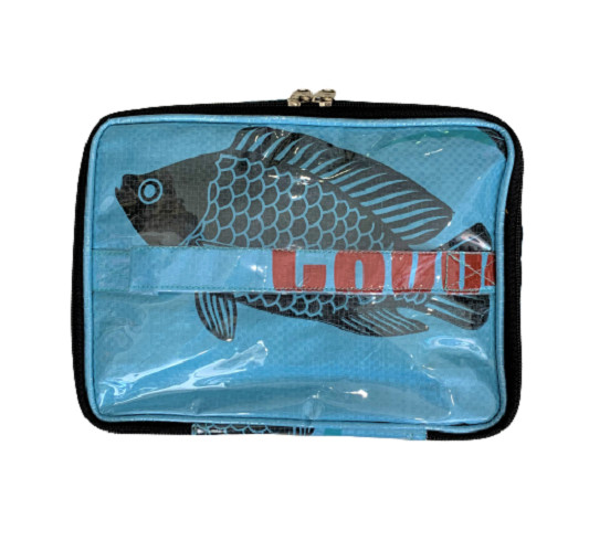 Fair Trade Fish Feed Bag Recycled Cosmetic Case or Lunch Box from Cambodia