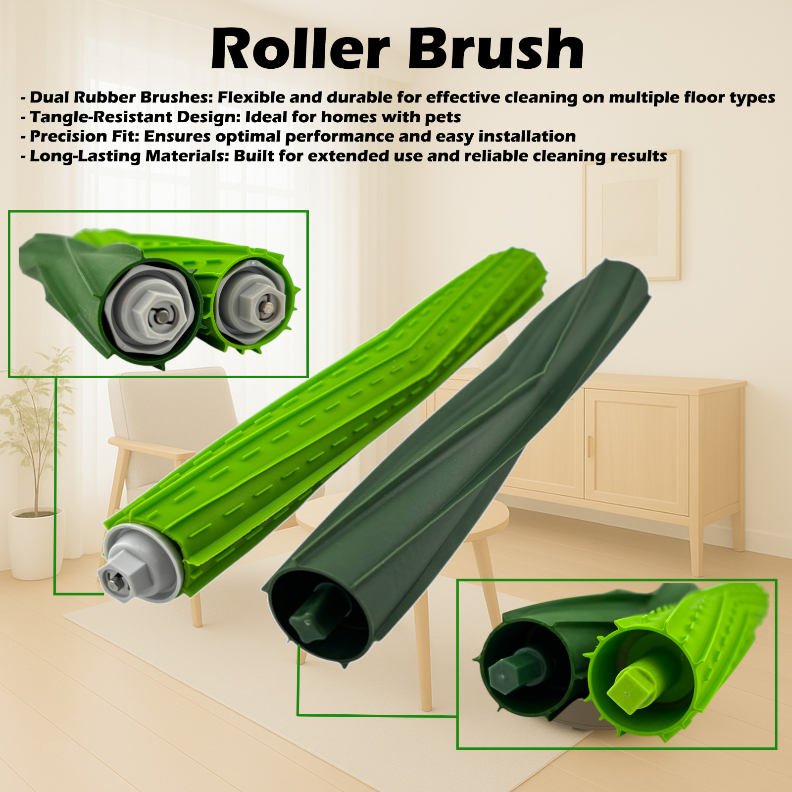 Refill Kit for iRobot Roomba S9 S9+ Roller Filter Side Brush Zipper Dust Bag