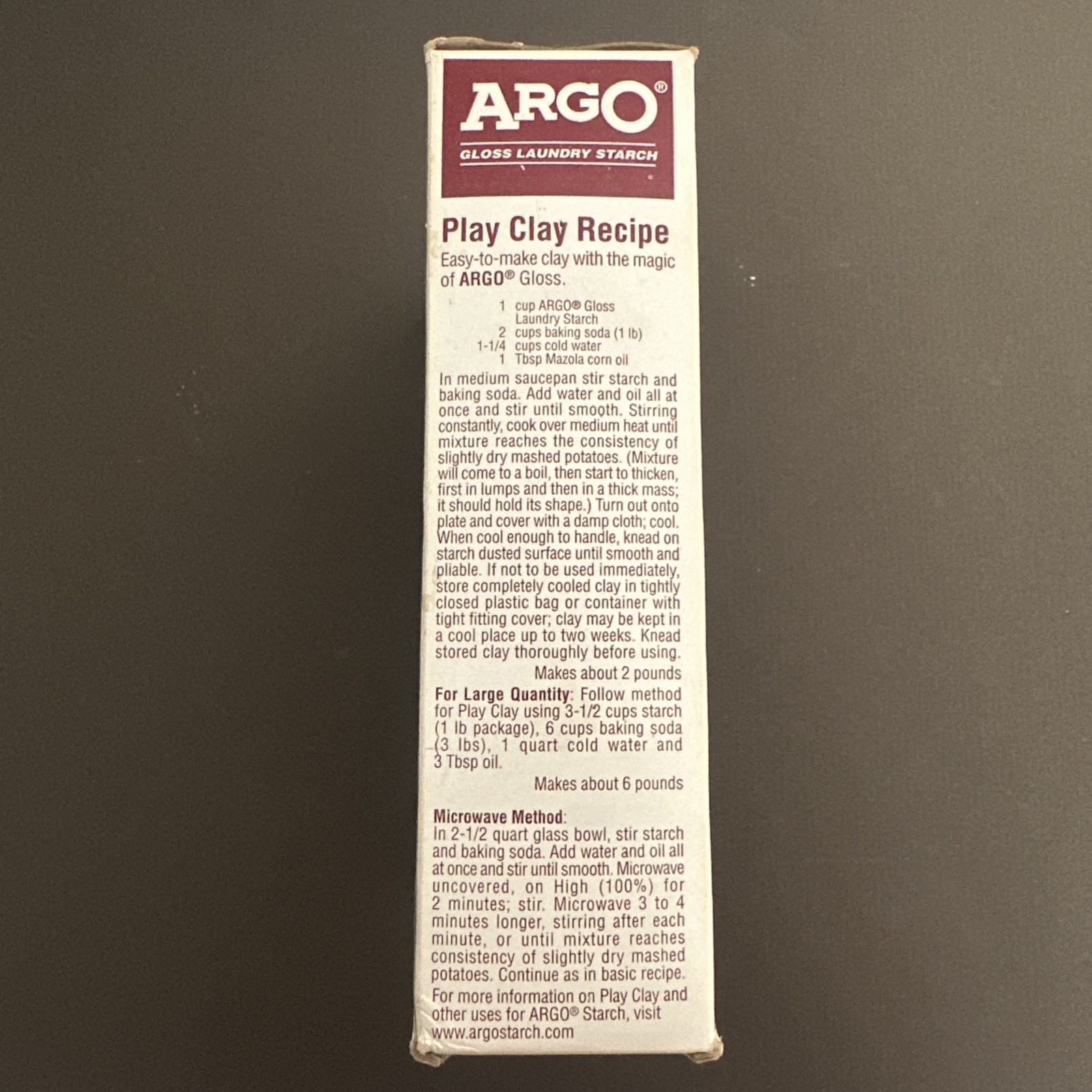 ARGO Gloss Laundry Starch Red – Easy to Use Crisp Finish 16oz (1lb) made in USA
