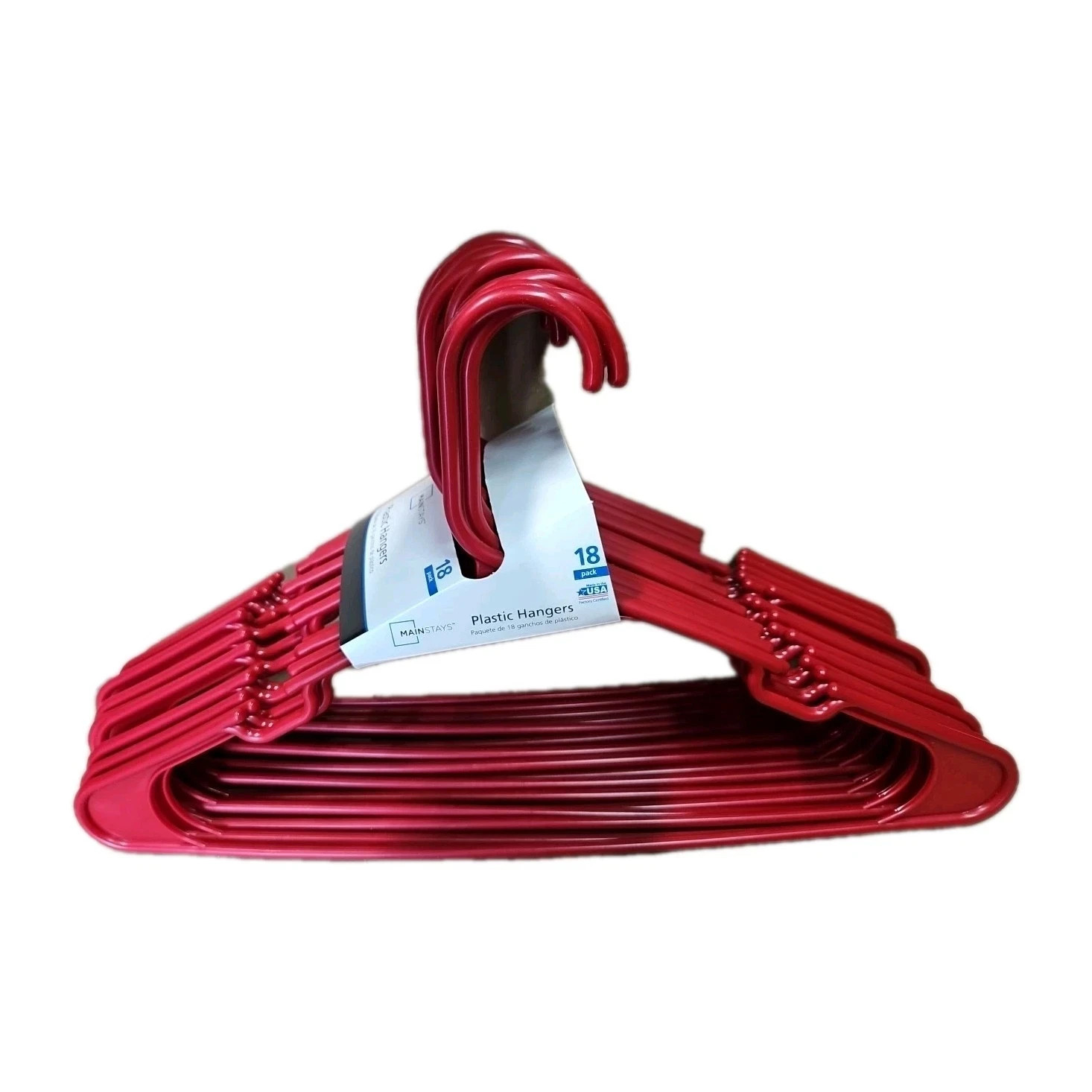 Mainstays Closet Clothing Red Durable 18 Large Plastic Hangers