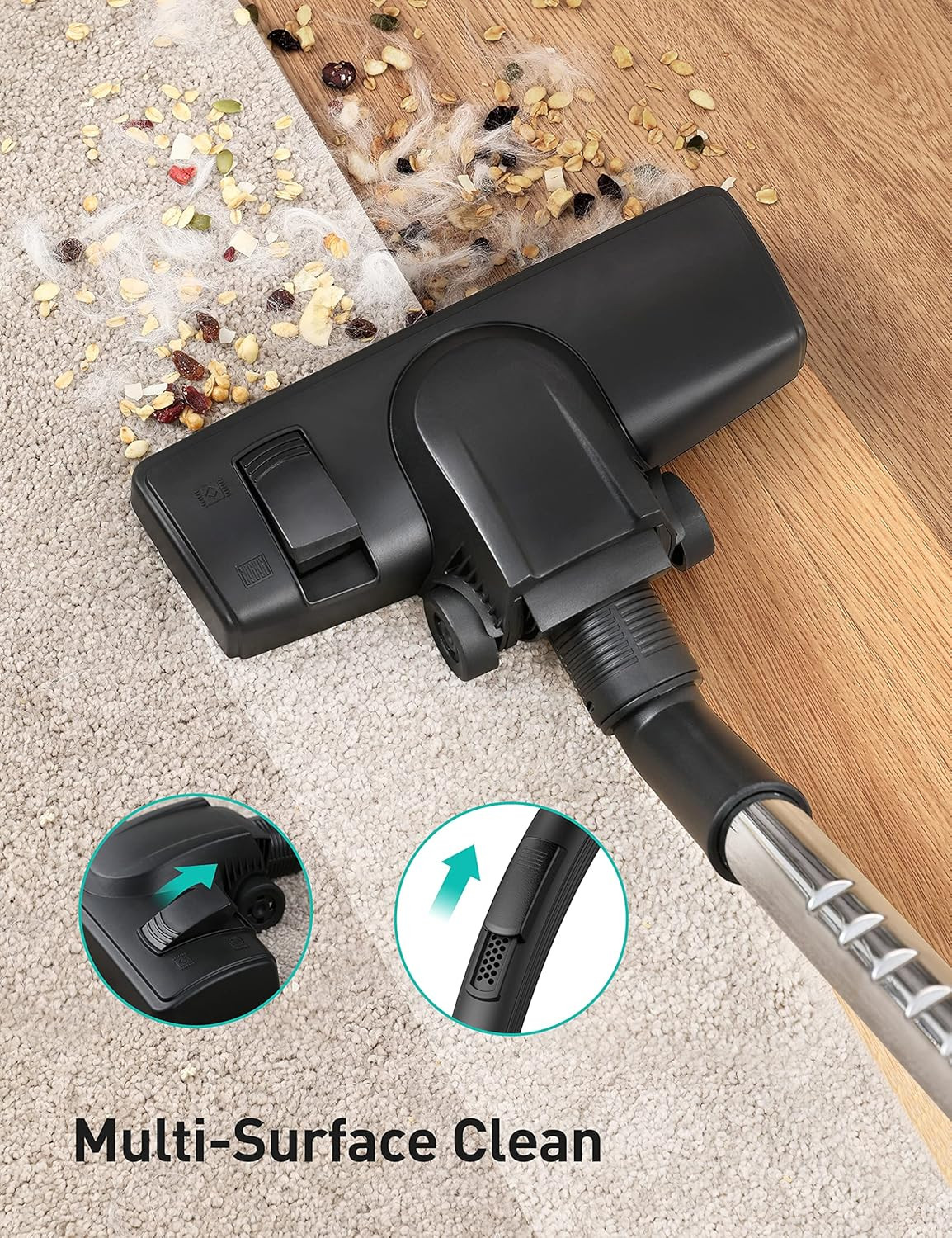 Bagless Canister Vacuum Cleaner 1600W HEPA Filter Purple