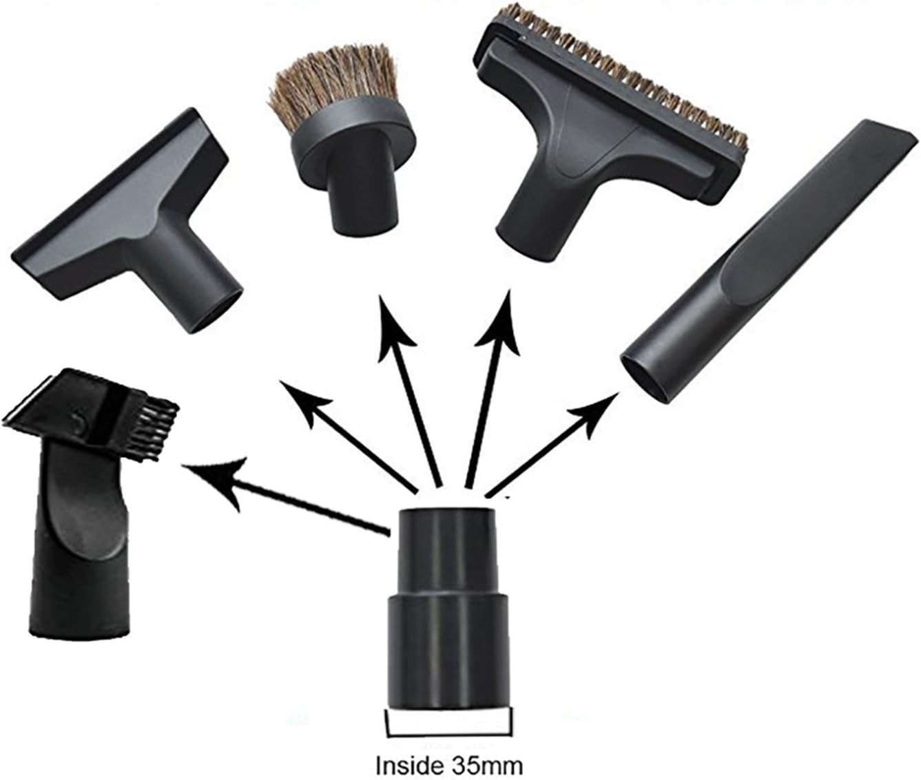 Compact Vacuum Attachment Set: Horsehair Brush & Utility Tools for Easy Cleaning