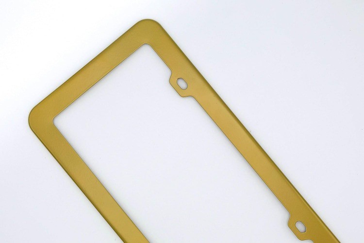 Matt Gold Stainless Steel License Plate Frame Color: Matt Gold