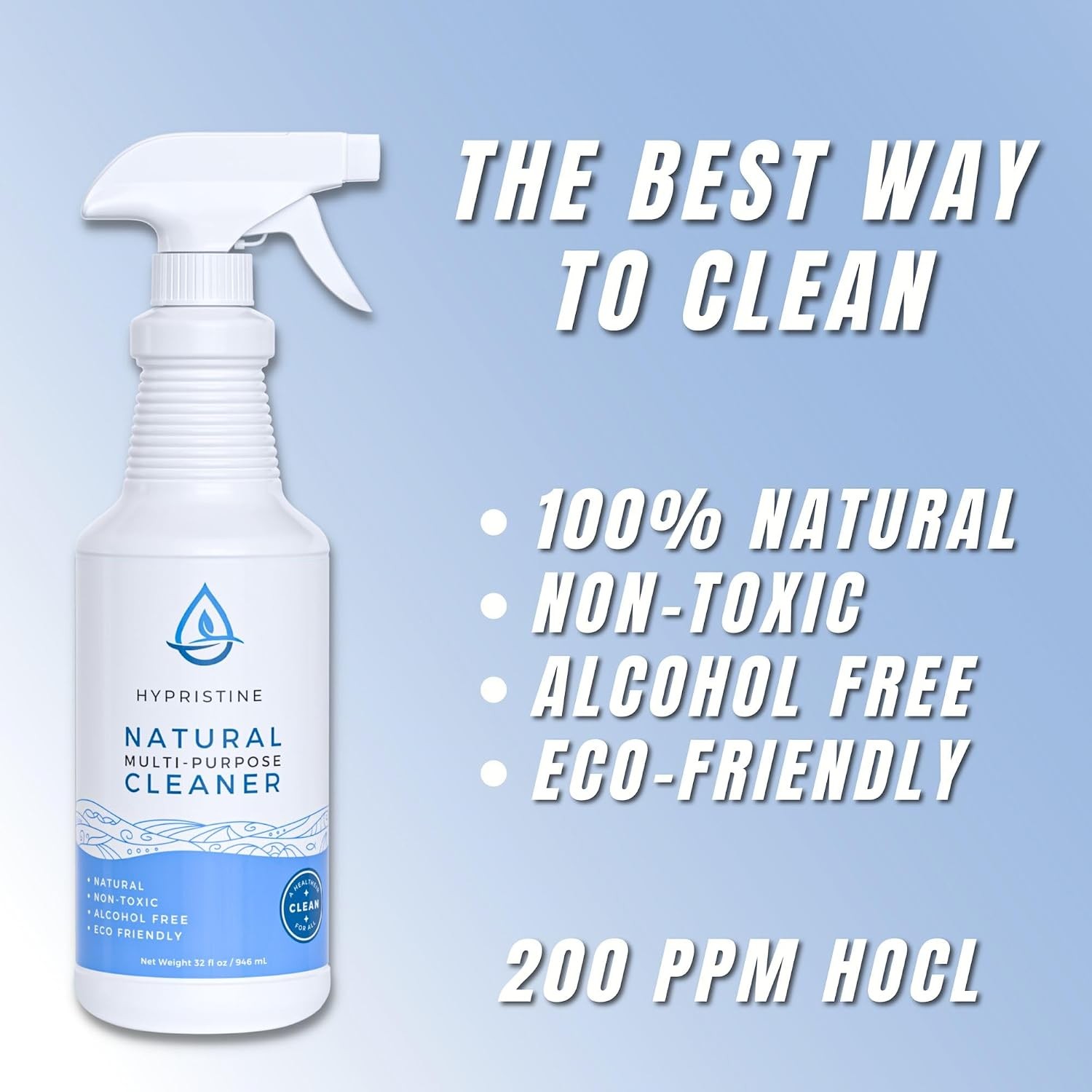 PURE Hypochlorous Acid Spray Multi-Purpose Cleaner Superior Shelf Life 0% Bleach