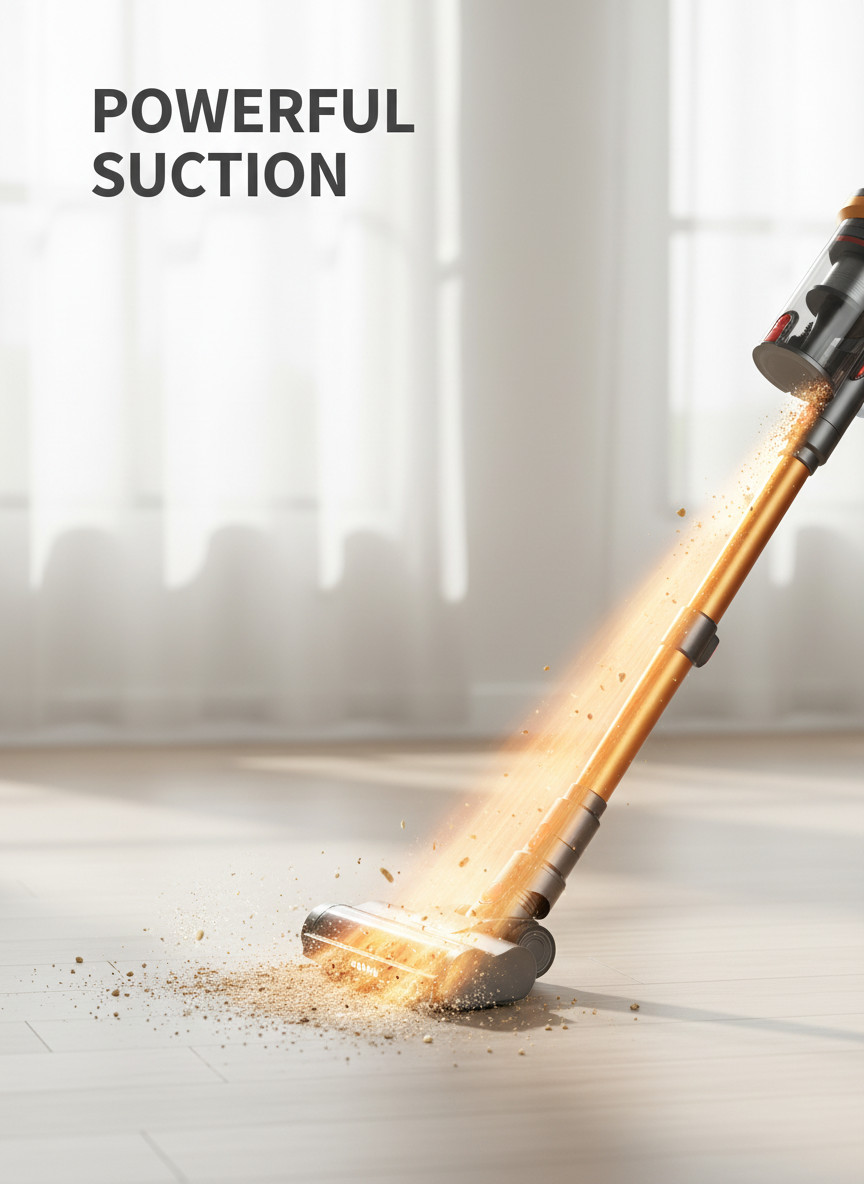 6-in-1 Cordless Vacuum Cleaner 50KPA Stick Vacuum Lightweight Rechargeable 45min