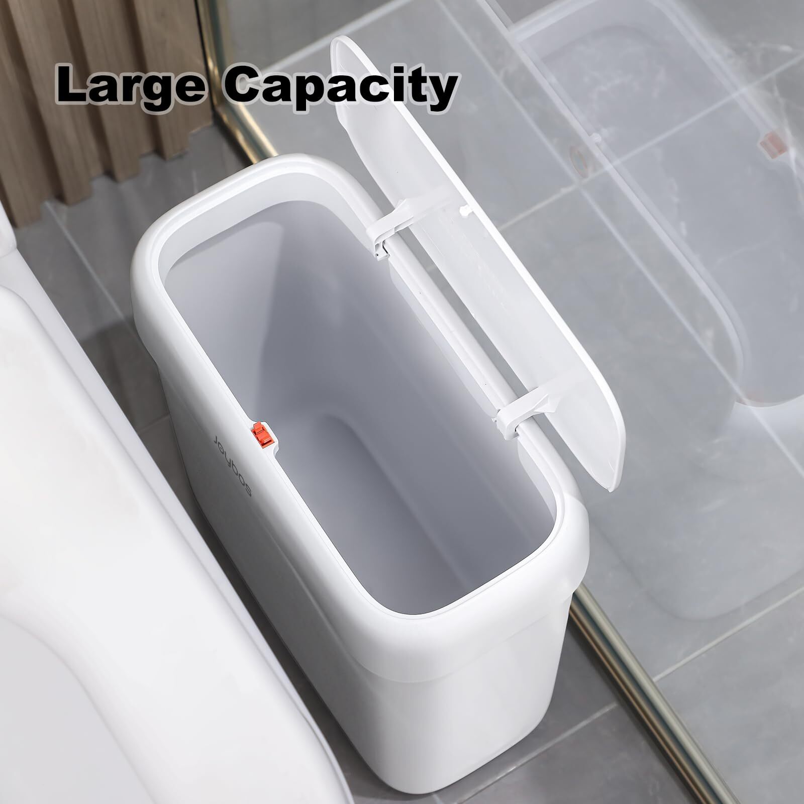 Bathroom Small Trash Can With Lid10l / 2.7 Gallon Slim Garbage Bin Wastebasket W