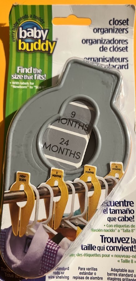 BABY BUDDY CLOSET ORGANIZER 5 COUNT/1-PACK GRAY/NEWBORN TO 24 MONTHS/BRAND NEW