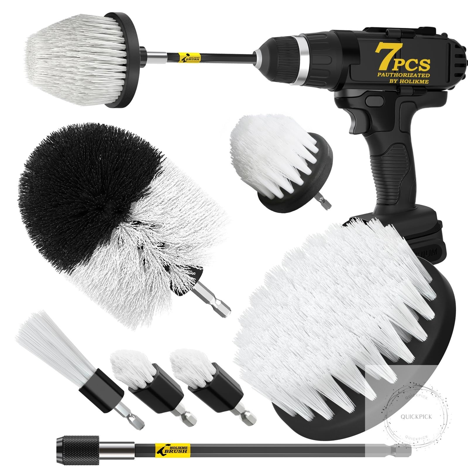 7Pack Drill Brush Attachment Set-Car Interior Detailing Kit，Power Scrubber Brush