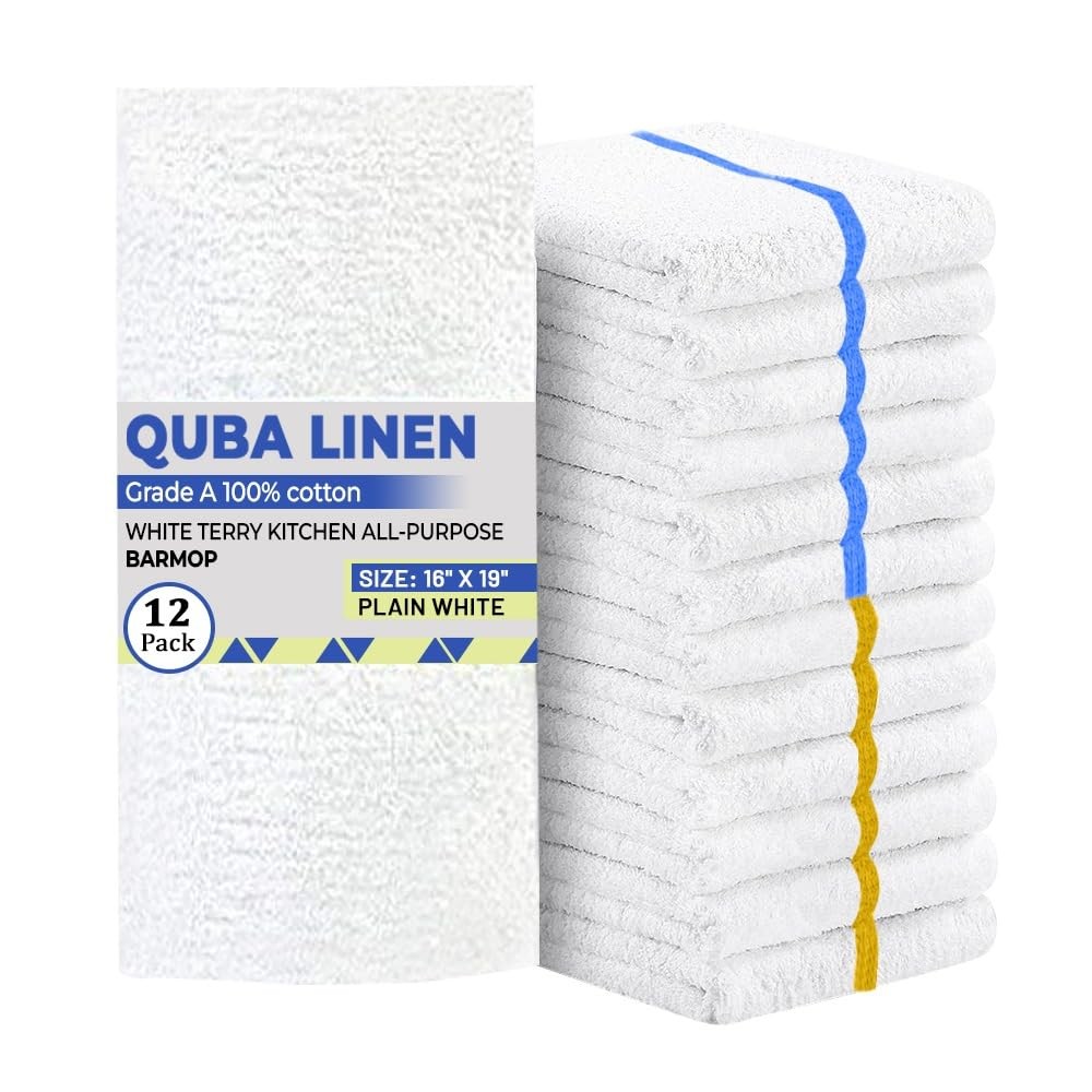 – Bar Mops Towels, 12 Pack Premium Quality 100% Cotton, Size 16×19 Highly Abs…