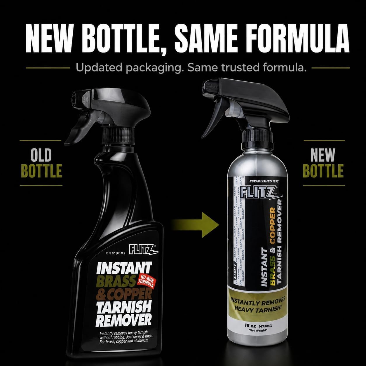 FLITZ Brass & Copper Tarnish Remover 16oz/473ml Trigger Spray Bottle (SEE VIDEO)
