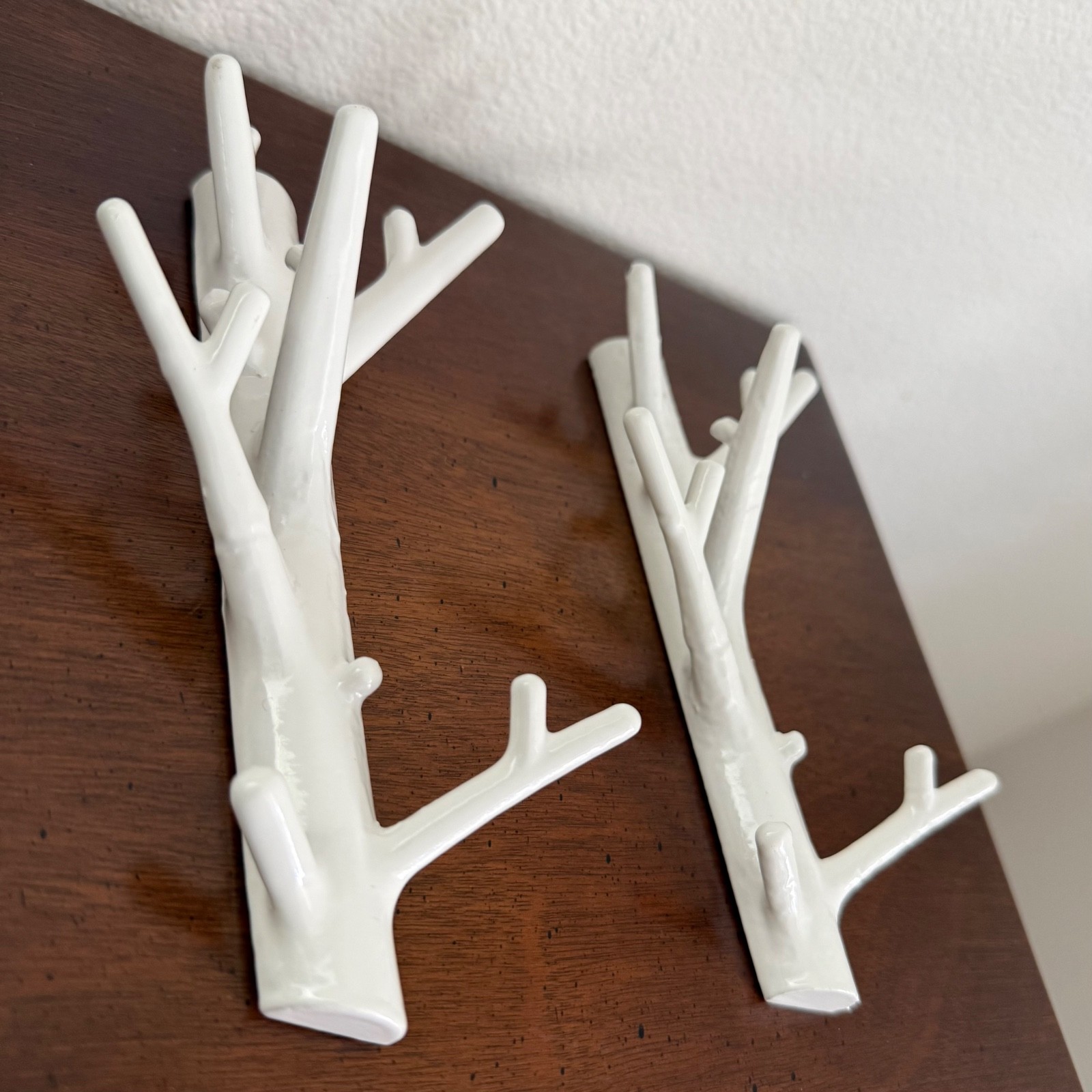 Bosign Branch™ Hook M White Solid Cast Iron Wall Hooks Modern Decor 6.5 Inches