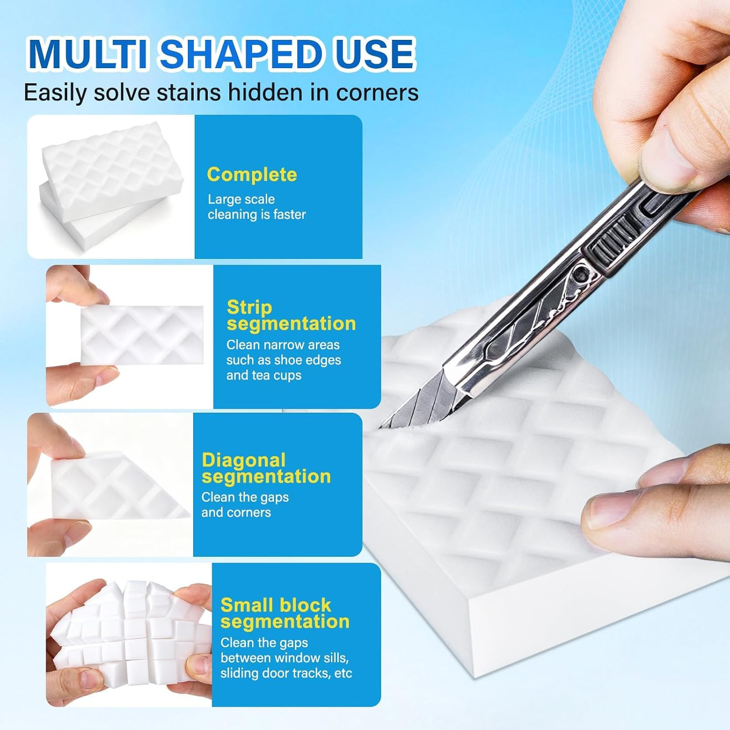 Magic Sponges Cleaning Eraser, 30 Pack 2X Density Stronger Melamine Sponge | Foa
