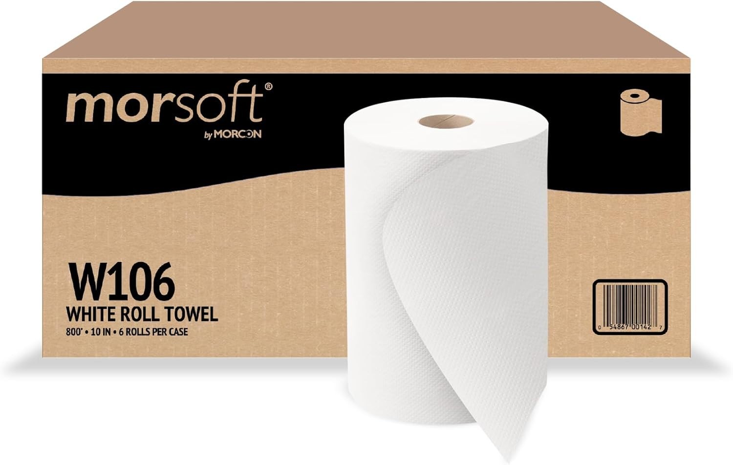 Morsoft by Morcon W106 Paper Towel Dispenser 6 Rolls in 1 Pack, White