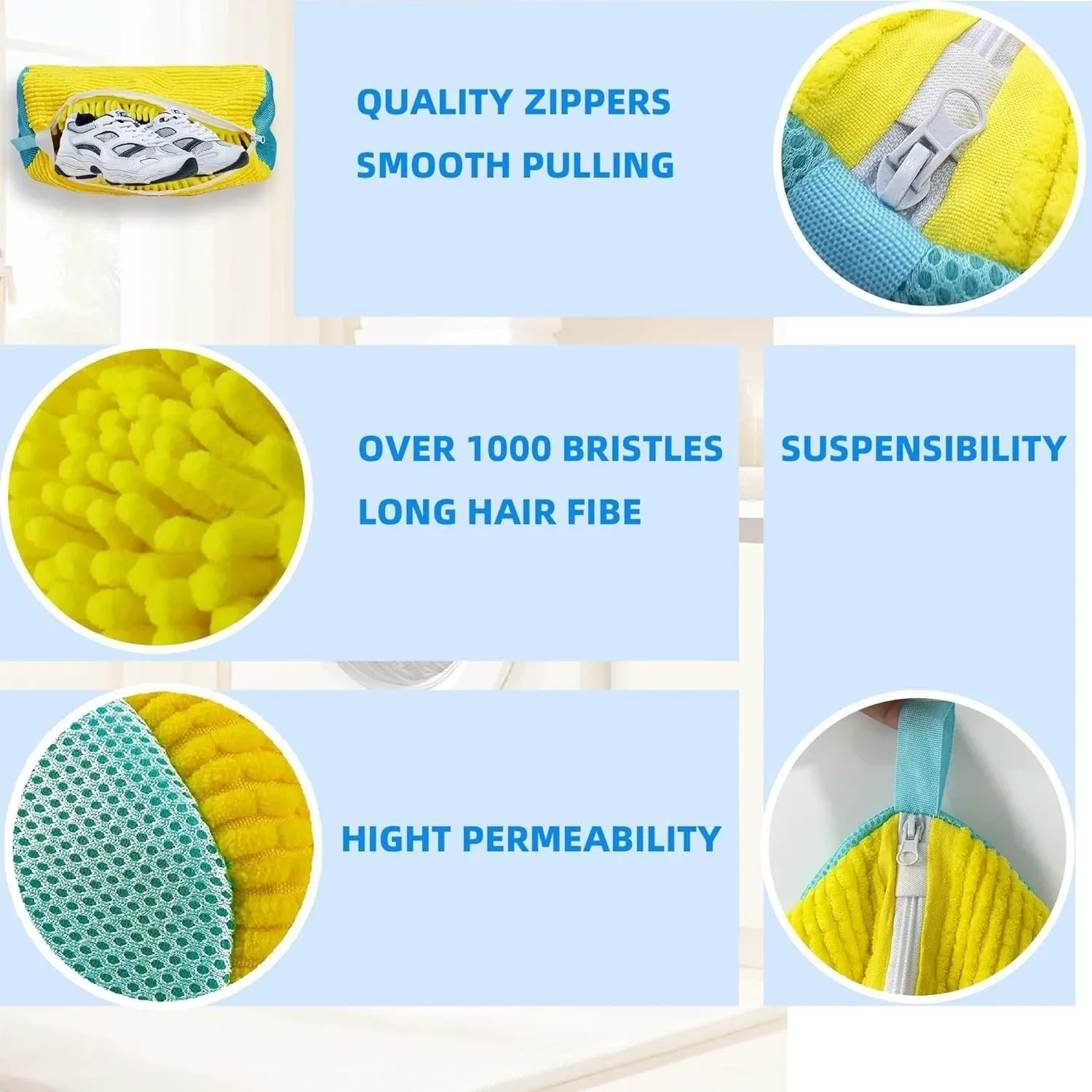2pcs Shoe Washing Machine Bags Reusable Cleaning Laundry Bags for Washer Dryer