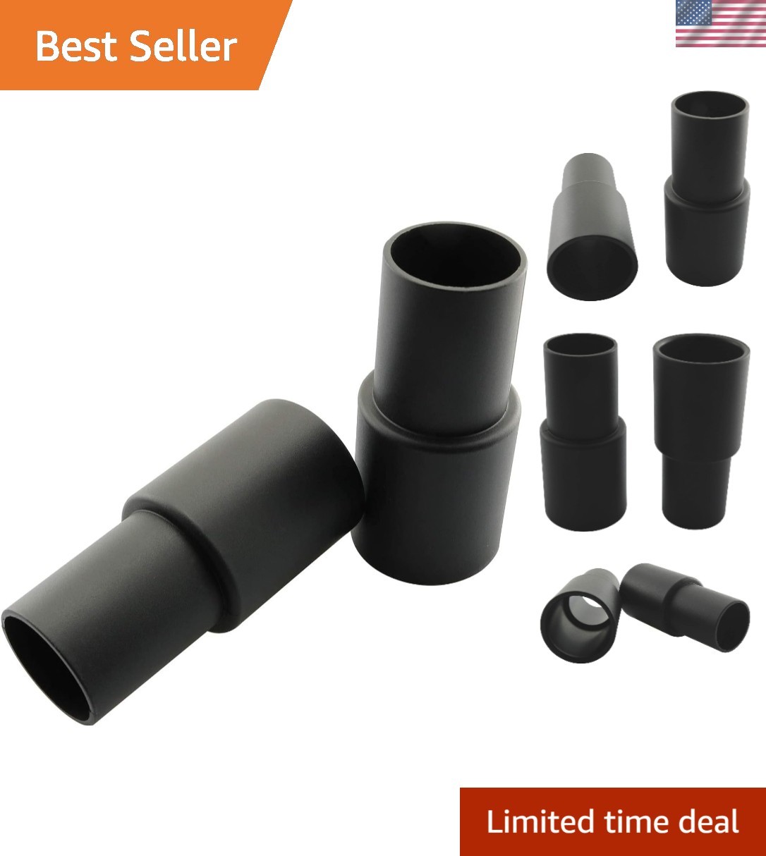 Durable PP Vacuum Adapter 2PK – 35mm to 32mm Reducer for Efficient Home Cleaning