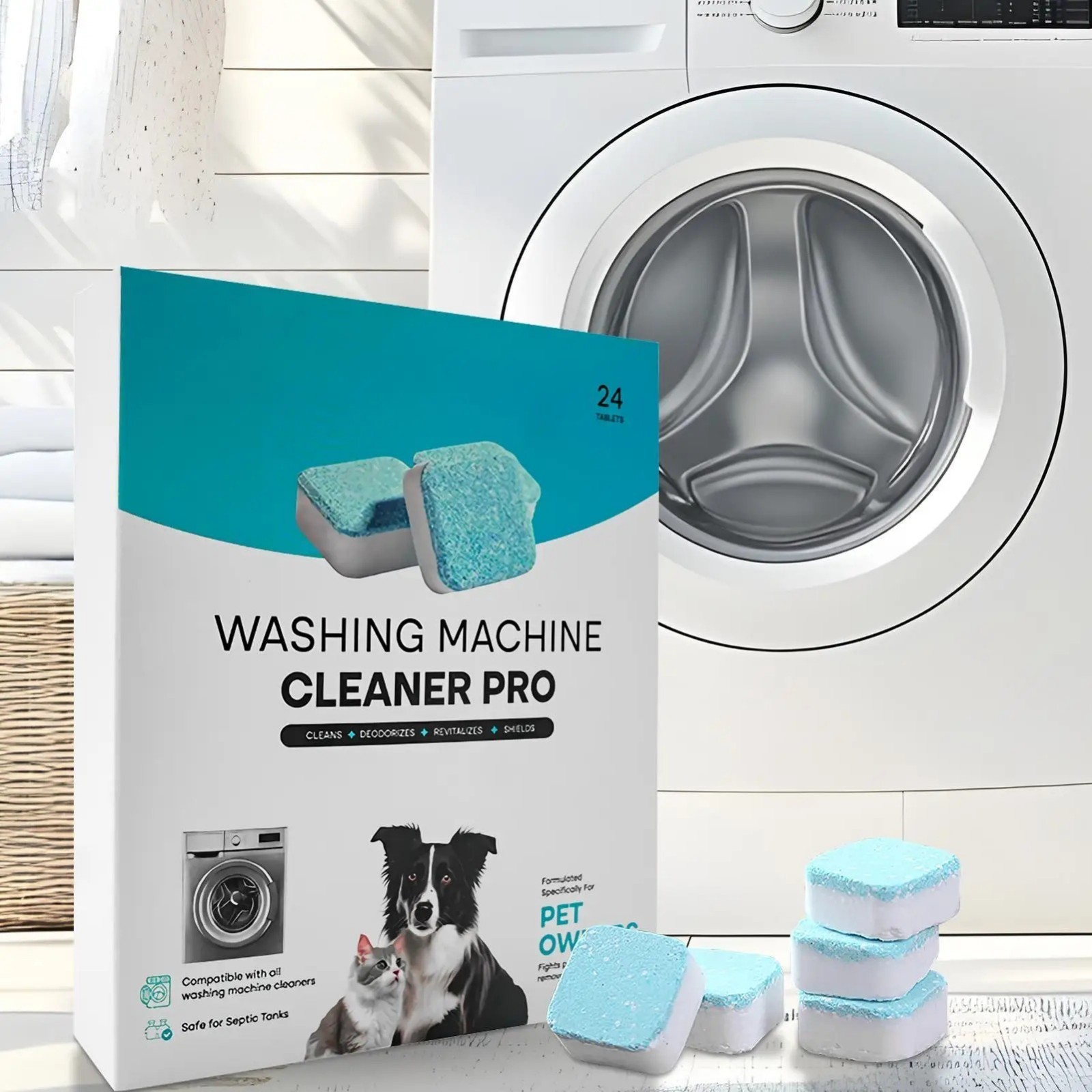 Uproot Clean Washing Machine Cleaner Tablets – 24 Pack for a 12 Month Supply. Fo