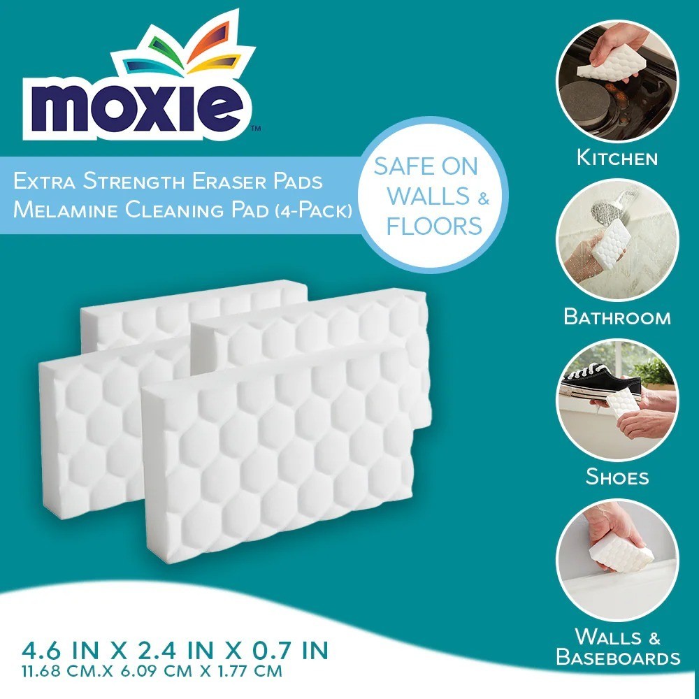 MOXIE Extra Strength Eraser Pads Melamine Cleaning pad 4 Pack