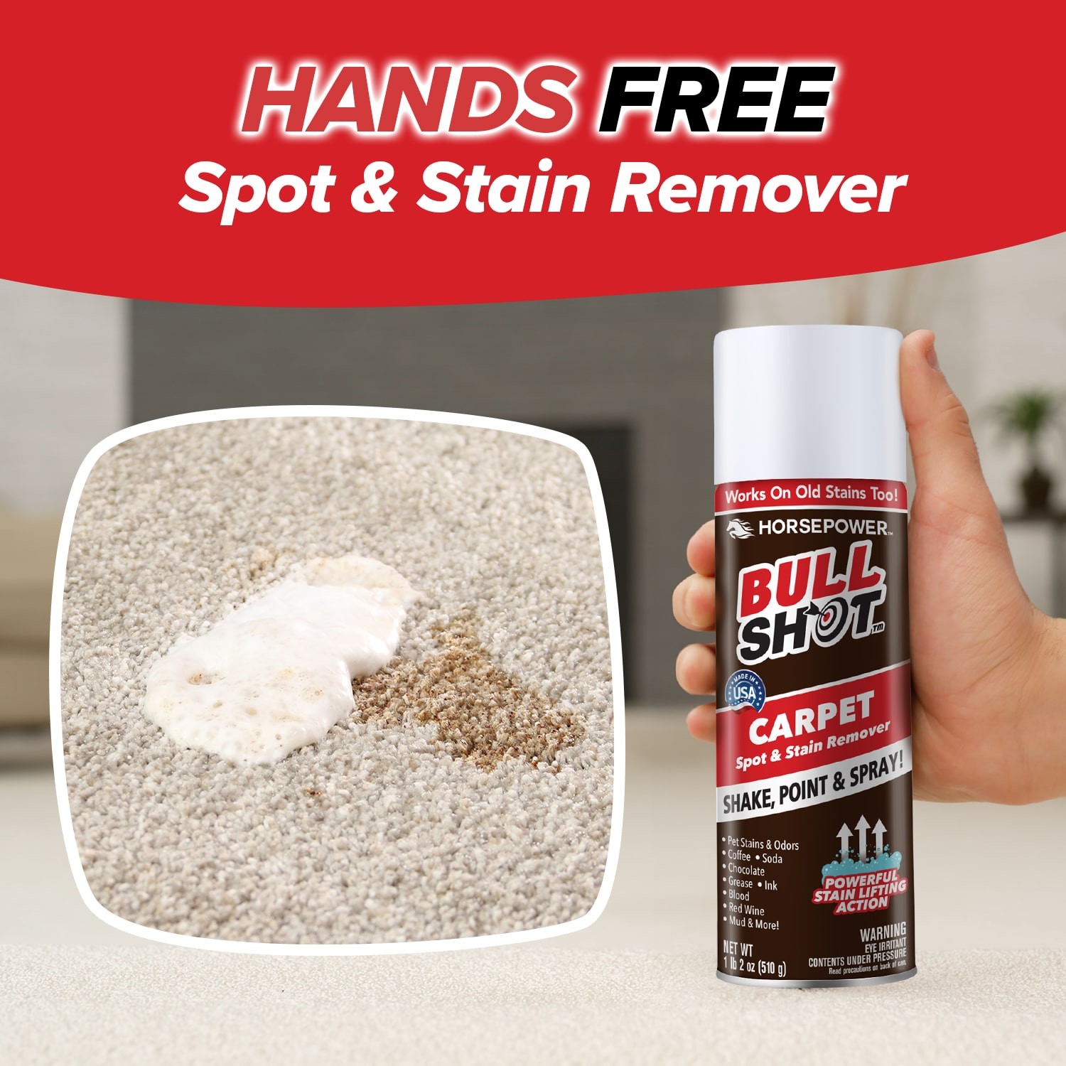 Horsepower Bull Shot Carpet Stain Remover, AS-SEEN-ON-TV,