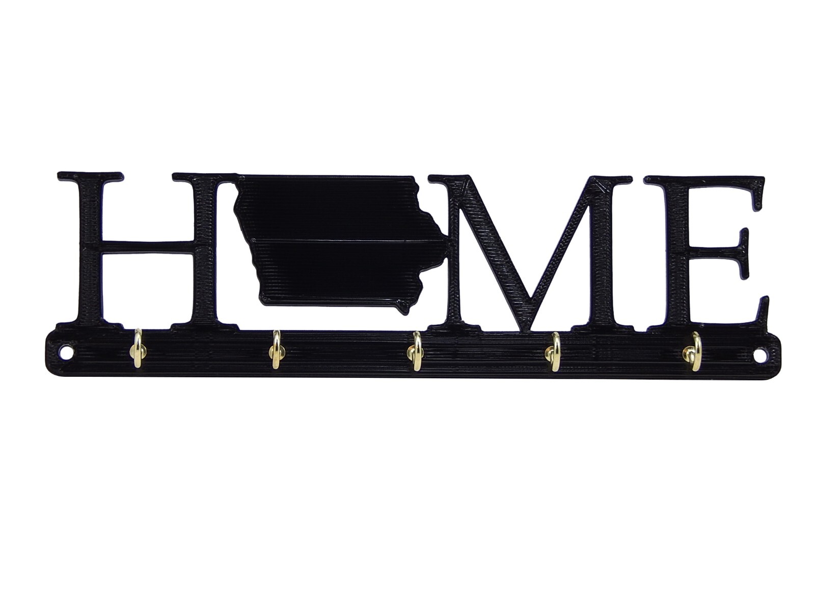 Iowa Home State Shape Key Holder Hanger Rack Housewarming Gift Wall Decor Hooks