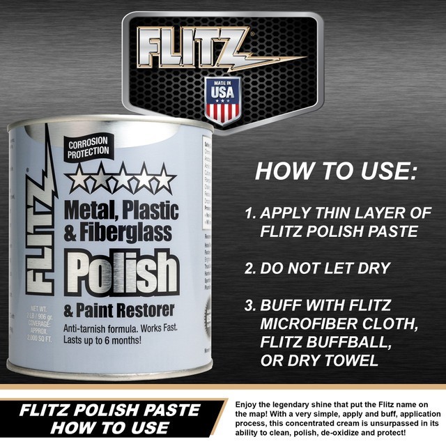 Flitz Metal Polish Paste 2 lb – Cleaner for Metal, Plastic & Fiberglass