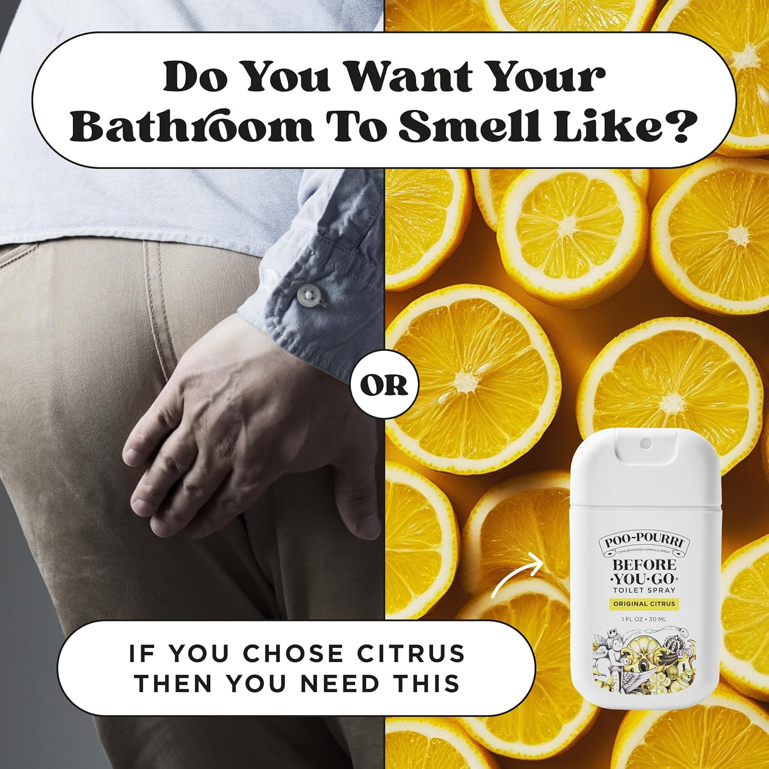 Before-You-Go Pocket Toilet Spray, Travel Essentials, Original Citrus, 1 Fl Oz,