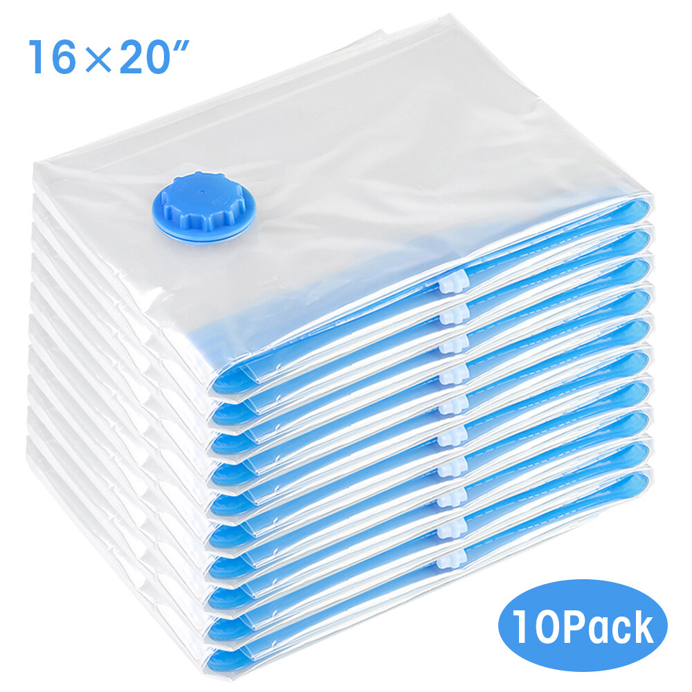 16×20″ 1/10Pcs Vacuum Seal Storage Bags Travel Compression Space Saver Organizer