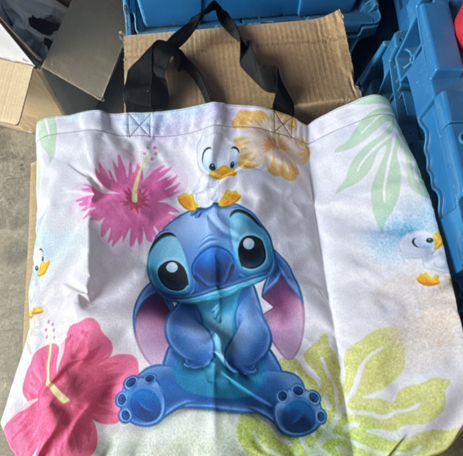 Disney Stitch Reusable Shopping Bag Multicolor Foldable Pop Art All-Over Pattern