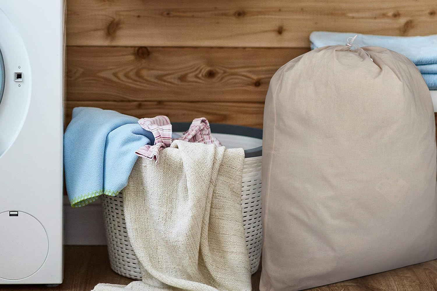 Laundry Bags 2-Pack 28”X36″ Extra-Large Cotton Canvas Heavy Duty