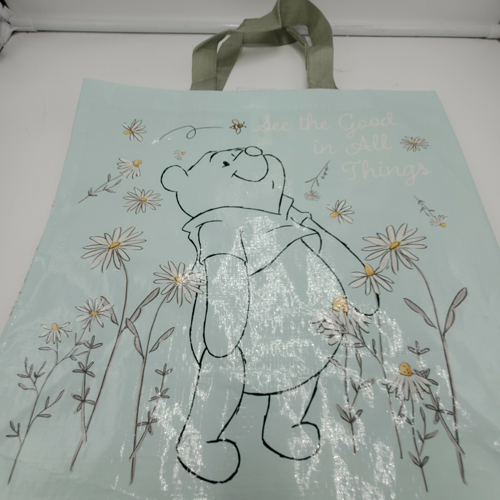 Tesco Winnie the Pooh Piglet Tote Bag Bear Daisy Kindness Good Things Mint Green