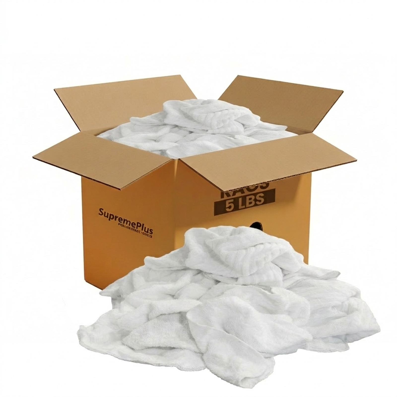 New White Terry Towel Rags Bulk Cotton Absorbent Shop Cleaning Wipers – Boxes