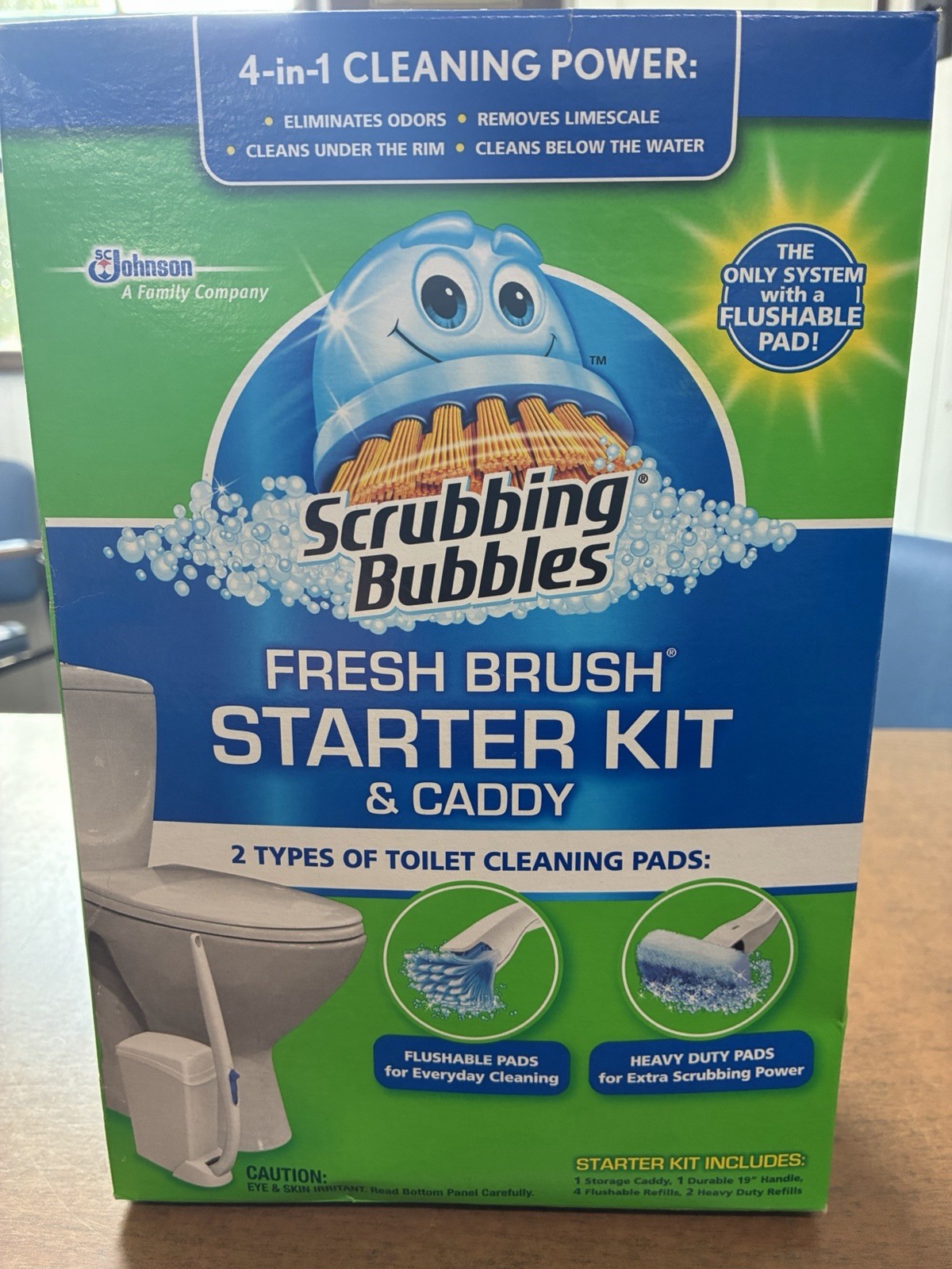 Scrubbing Bubbles Fresh Brush Starter Kit/Caddy 2 Toilet Cleaning Pads 4-in-1