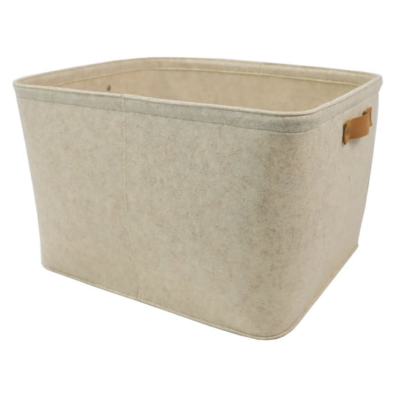 Set 2 Mainstays Dark Gray Felt Decorative Storage Basket, 15x 11.02x 7.87 in