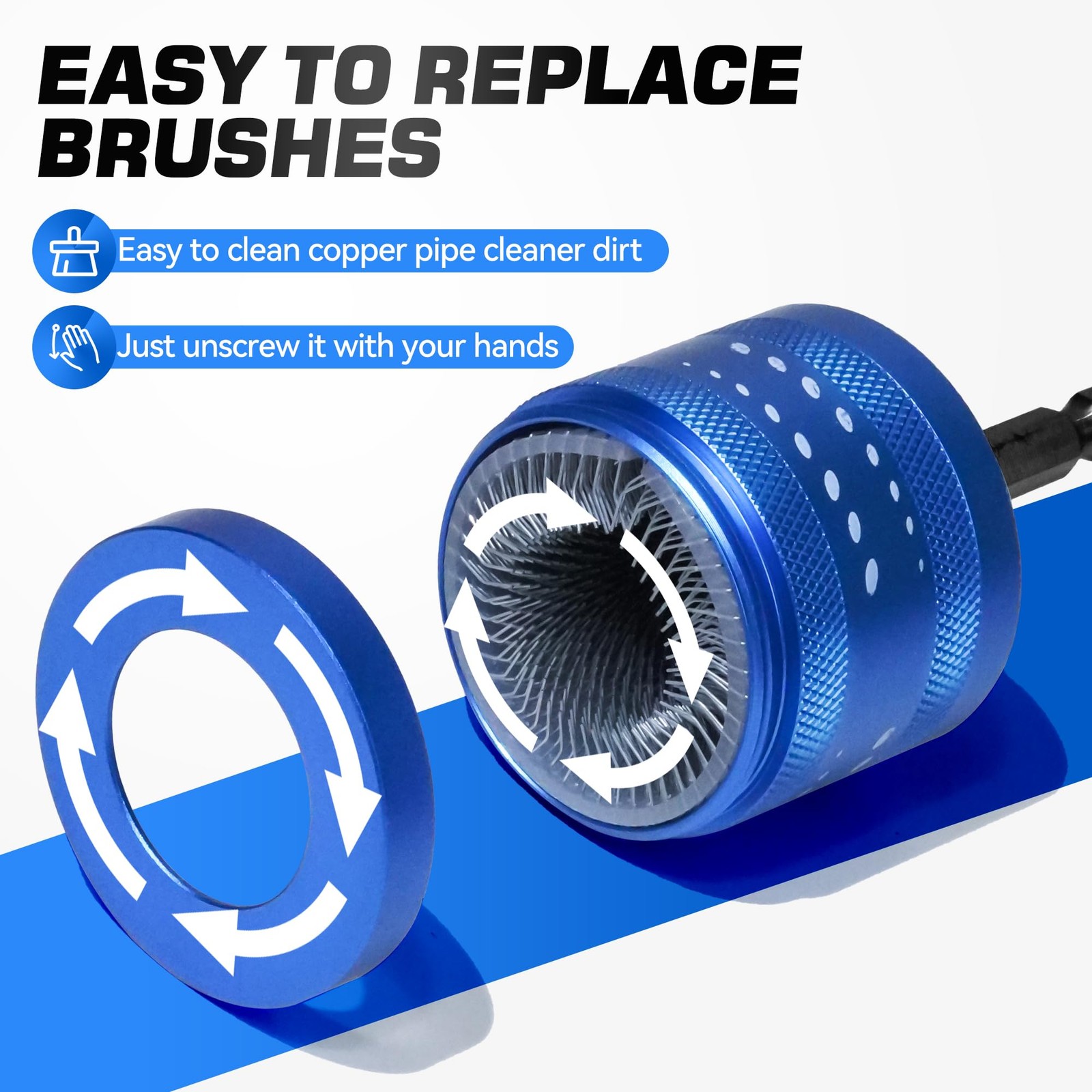 3/4 Inch Metal Copper Pipe Cleaner Tube Cleaning Brush for Power Drill