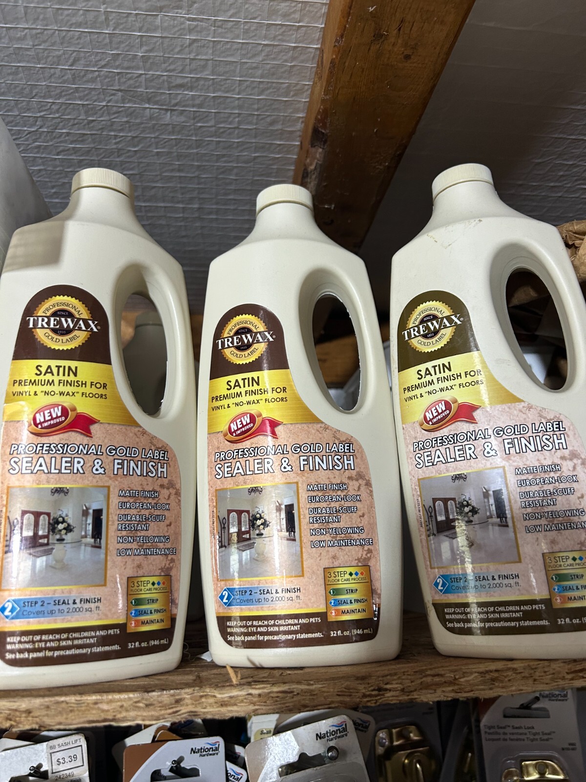 New 3-pack lot 32 oz Trewax Gold Label Satin Floor Sealer & Concentrated Cleaner
