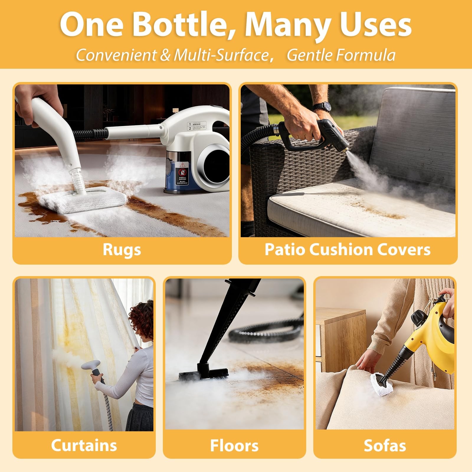 20X Concentrated Multi-Surface Steam Mop Solution with Demineralized Water fo…