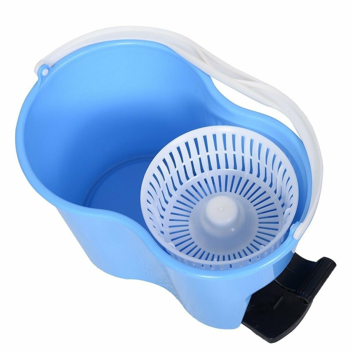 Microfiber Spin Mop Easy Floor with Bucket & 2 Mop Heads 360 Rotating Head, Blue