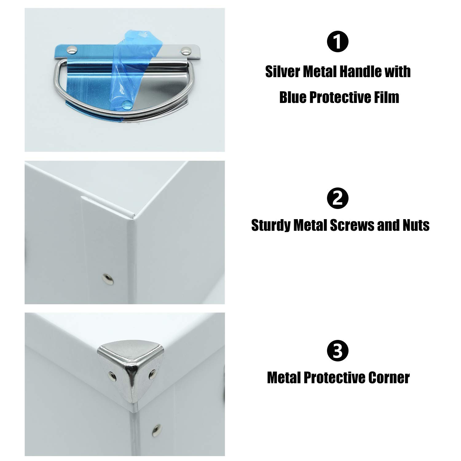GUOZI Collapsible Storage Box, Decorative Memory Box with 35*25*17.5cm, White