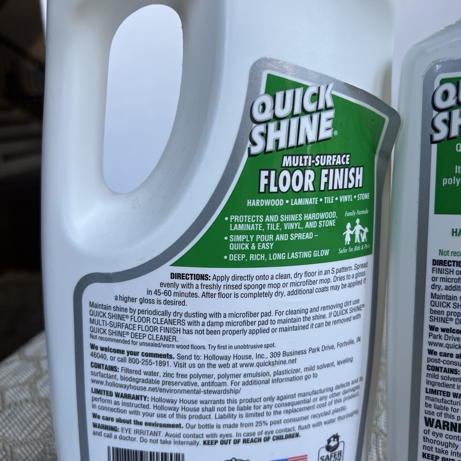 Quick Shine Liquid Multi-Surface Floor Finish, 64 fl. oz.& 27 Fl Oz Bottles