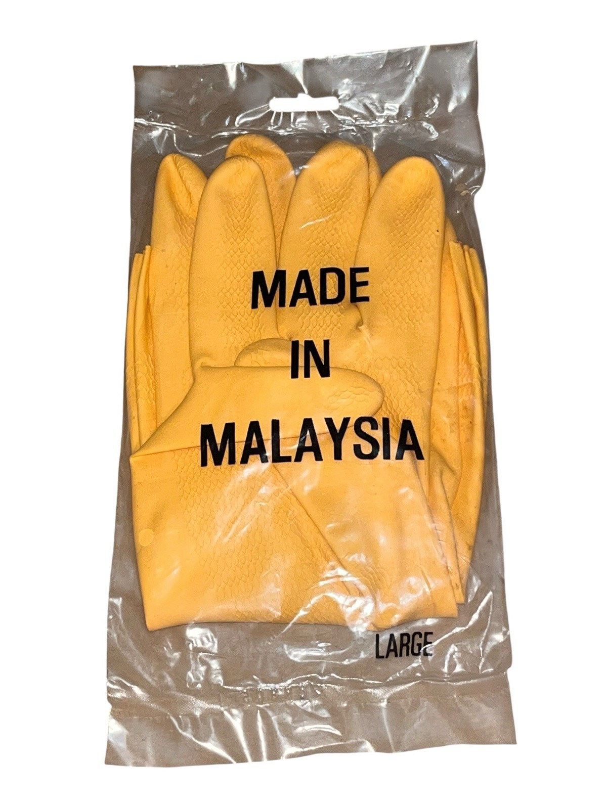 4 NEW Heavy Duty Rubber Cleaning Dishwashing Gloves Size LARGE Made In Malaysia