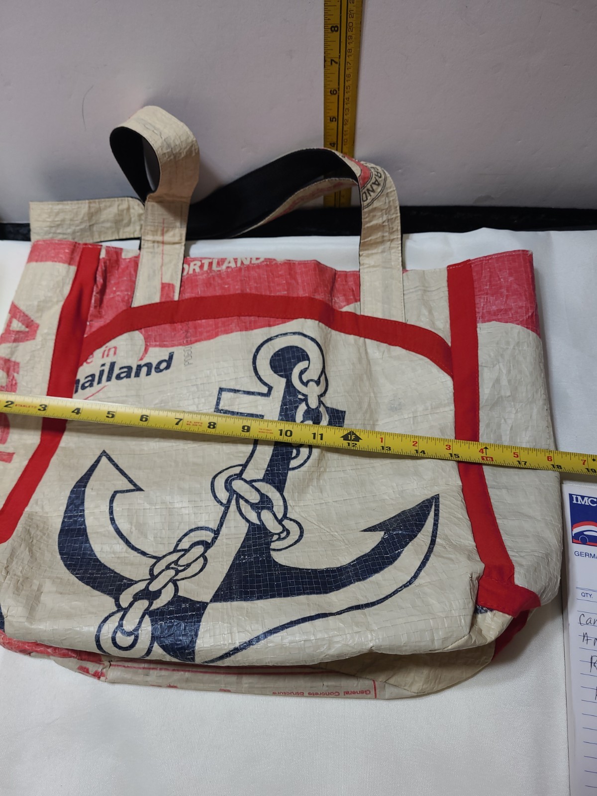 Fair Trade Cement Anchor Tote Handmade in Cambodia Handmade Recycled