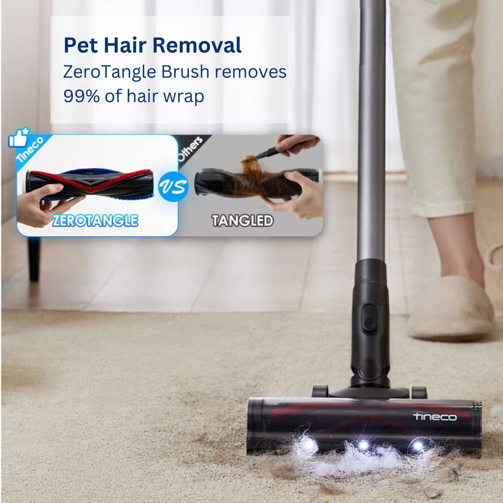 Tineco GO Pet Cordless Stick Vacuum with ZeroTangle Brush Technology Seafoam