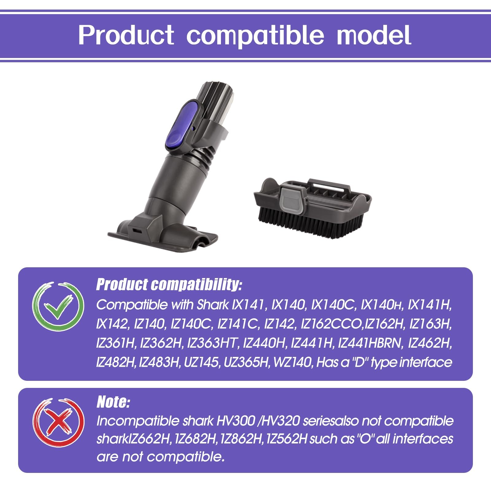 Vacuum Attachments Compatible with Shark Pet Cordless Stick IX141 IZ162H IZ36…