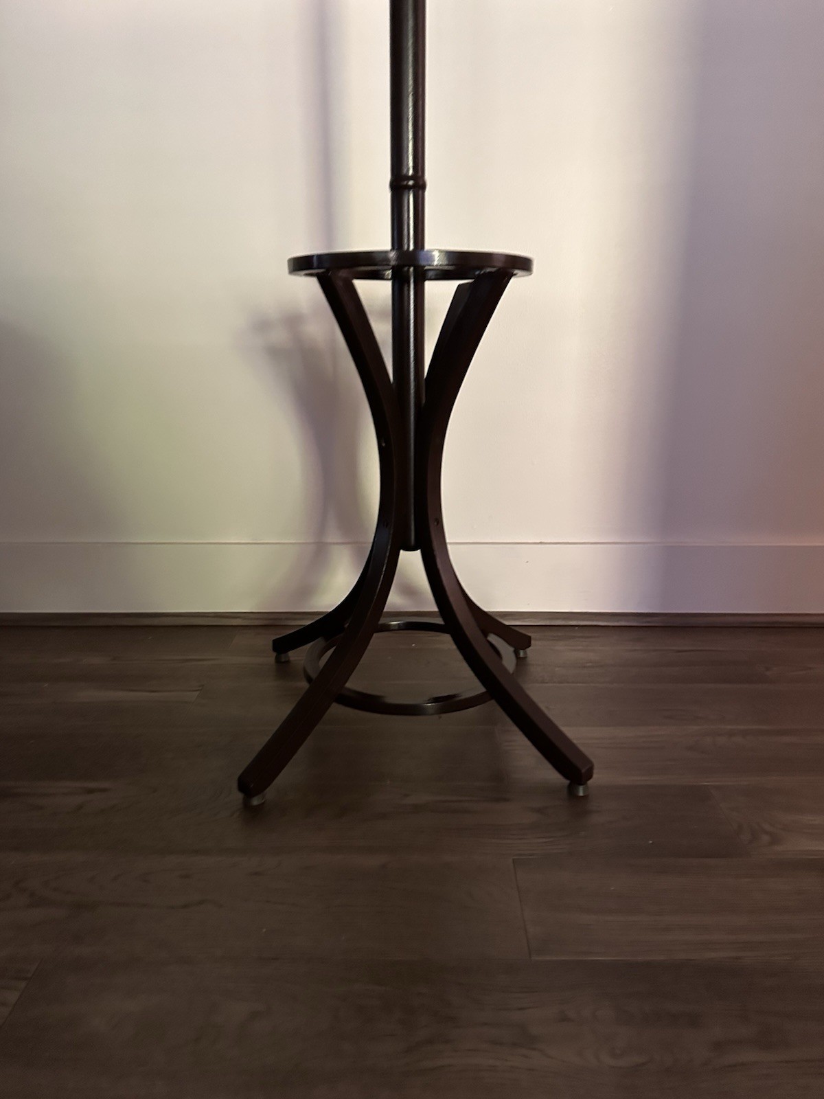 Free Standing Coat Rack Rotating Umbrella Stand Walnut Colored Solid Wood