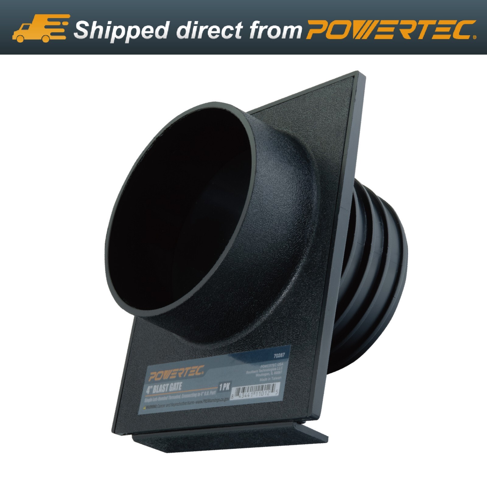POWERTEC 4″ Dual End Blast Gate Dust Collection for Dust Hoses & Flanges (70287)