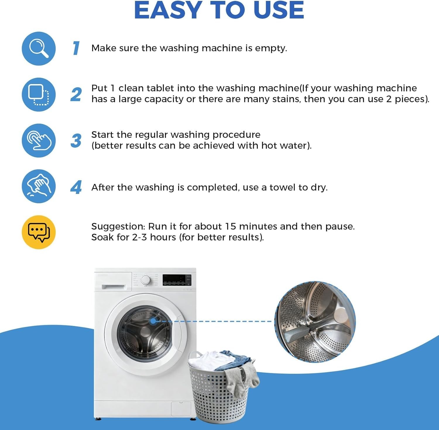 Uproot Clean Washing Machine Cleaner Tablets – 24 Pack for a 12 Month Supply. Fo