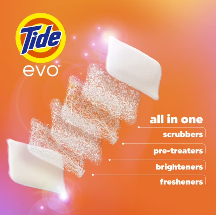 2 PACK Tide Evo Laundry Detergent Tiles, Original Tide Scent, 42 Count PACK