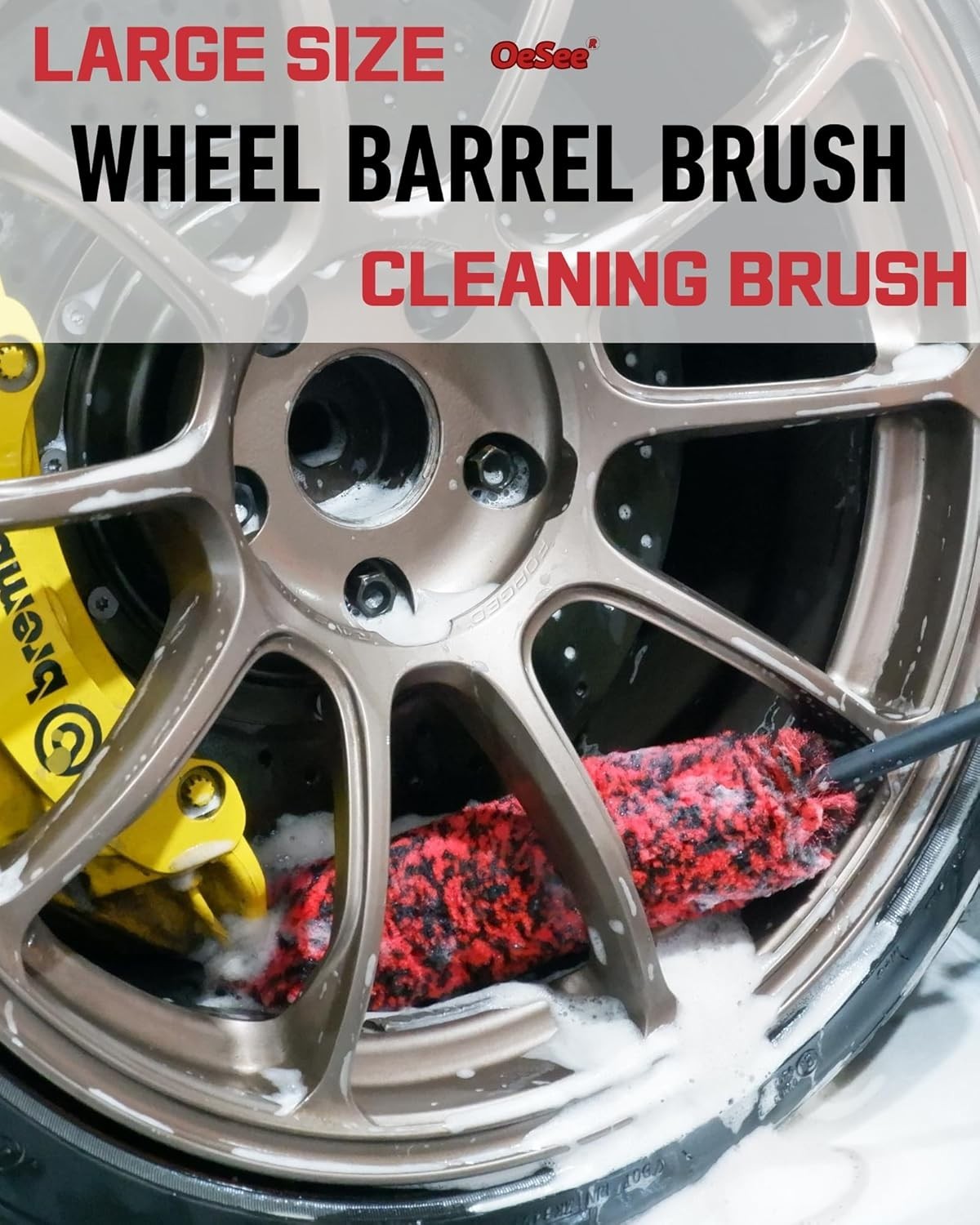 Professional 4 Pack Long Handle Wheel Brush Kit for Cleaning Wheel and Tire- …