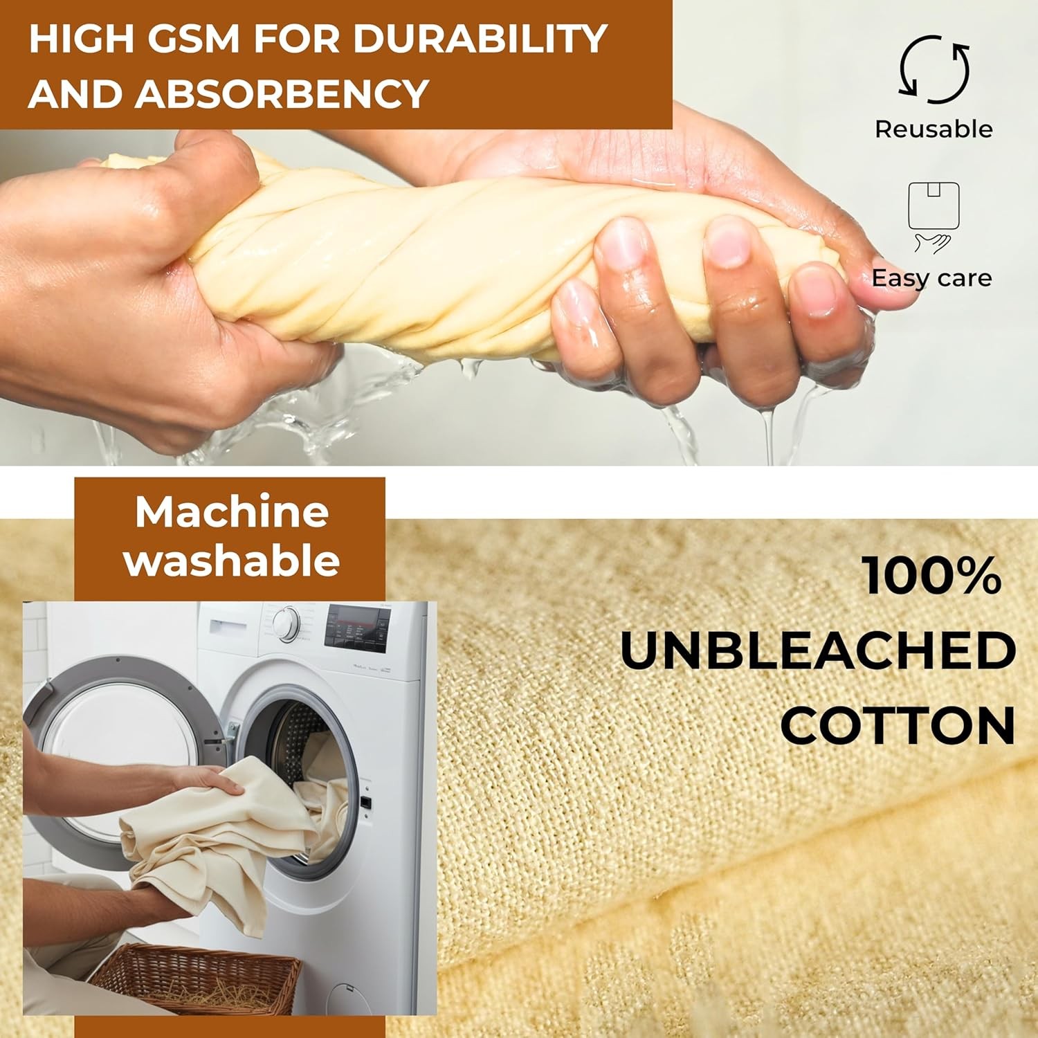 Natural – Blank Plain – Linen Tea Towels For Kitchen – For Crafting Embroidery