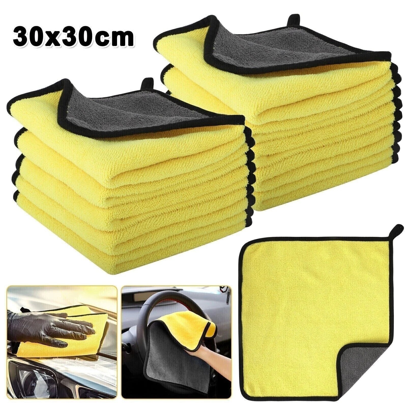 1Pcs Microfiber Cleaning Cloth Car Wash Towel Drying Rag Car Polishing Detailing